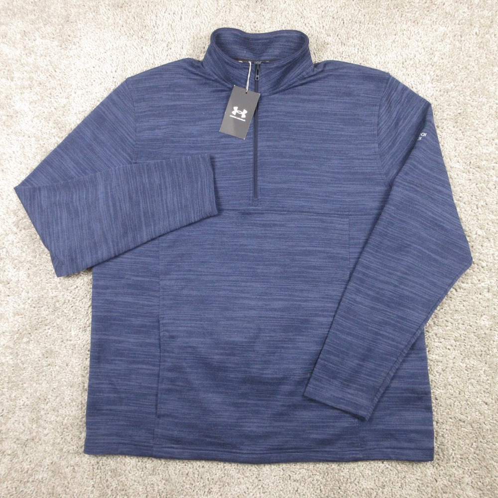 Under Armour Sweater Mens 2XL Blue Woodloch Springs Knit Quarter Zip Pullover